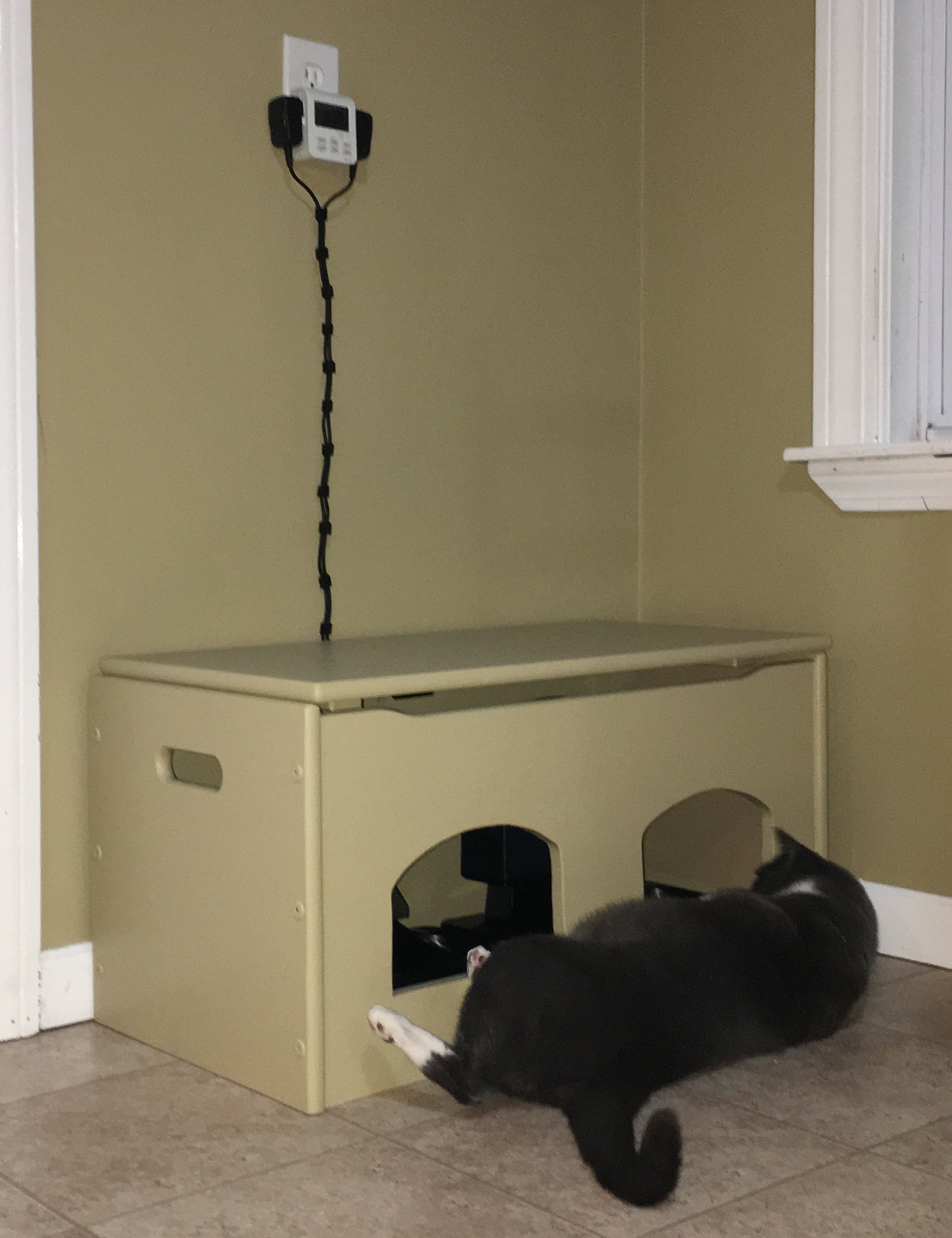 Automatic Cat, Smal Pet Feeder, Wall Mount Installation